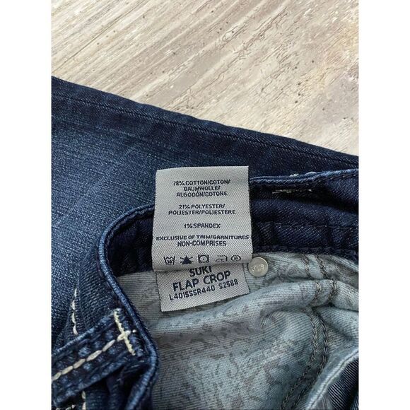 Silver Suki Flap Crop Jeans Mid Rise Embroidered Pocket Women’s Sz W34 - Picture 3 of 5